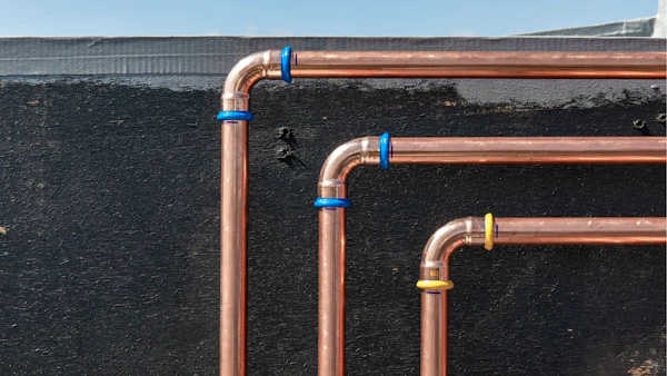 brymec copper press fit for gas and water installed