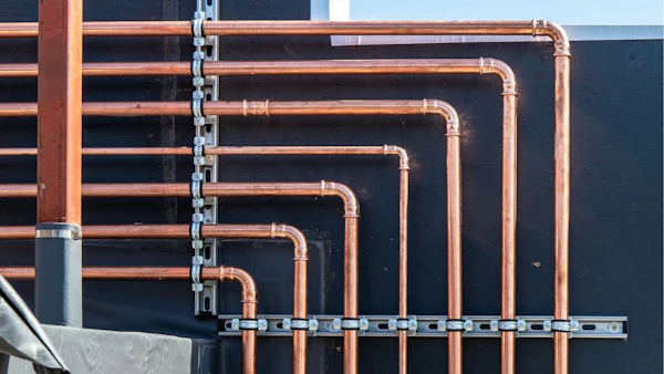 brymec copper press fit for gas and water installed