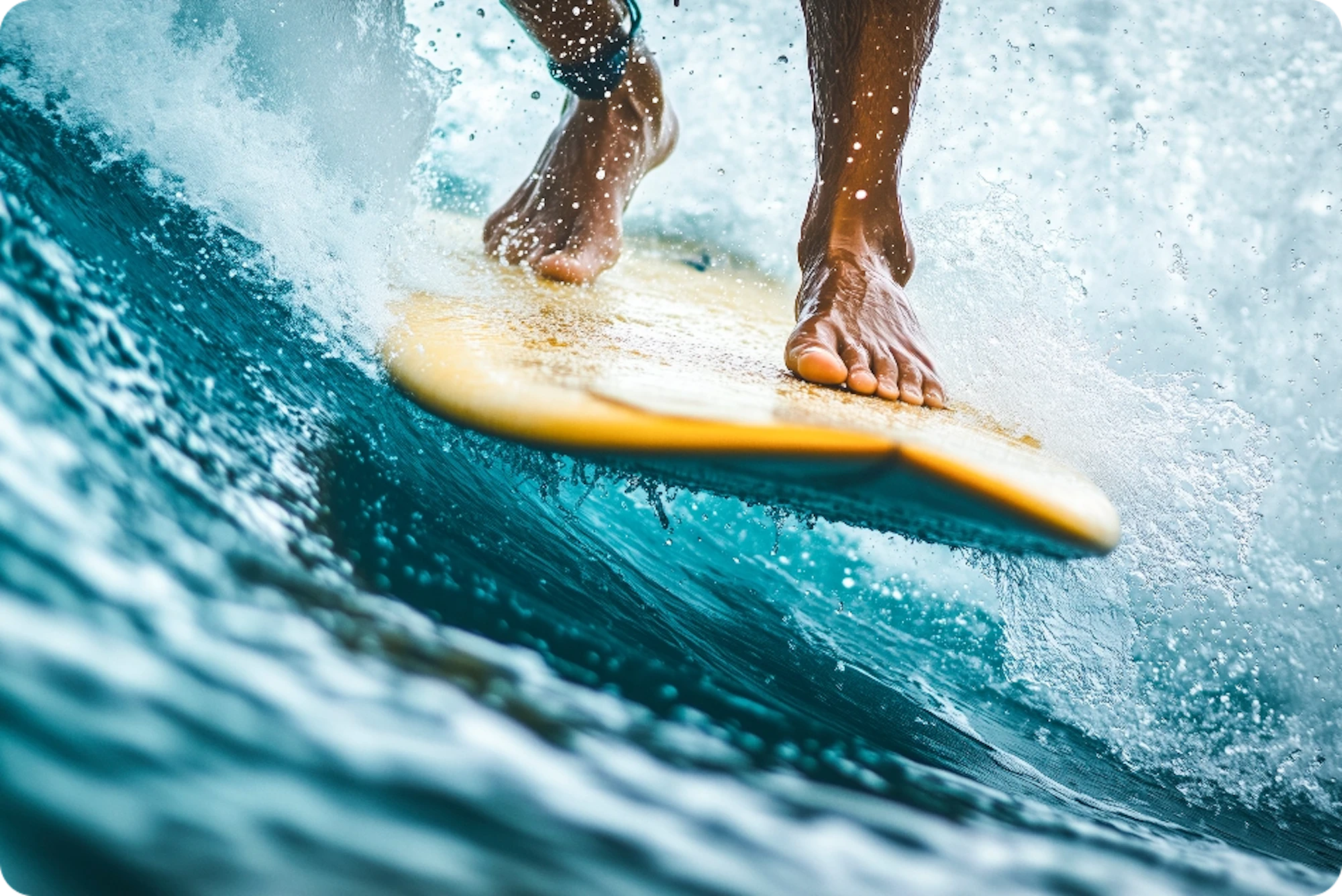 surfboard on water