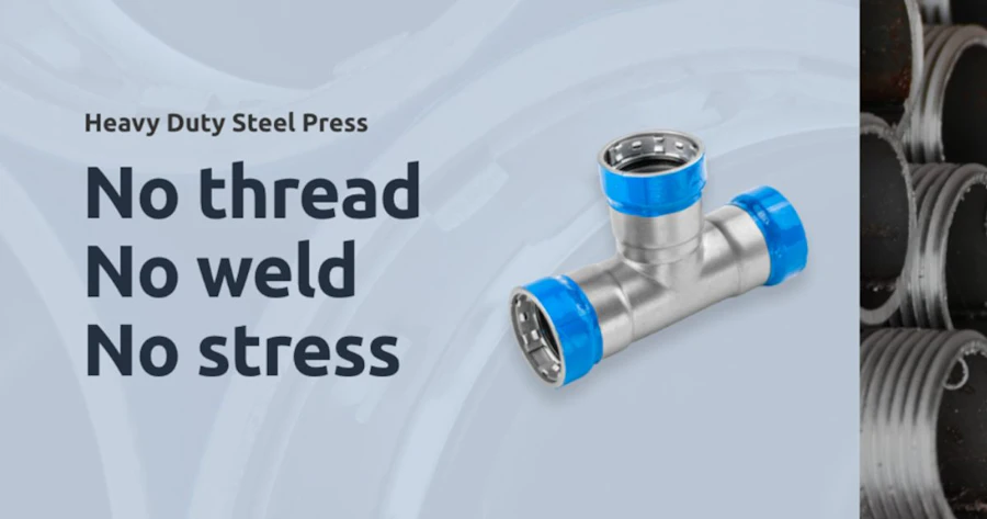 brymec heavy duty steel pressa graphic containing text - no thread, no weld, no stress