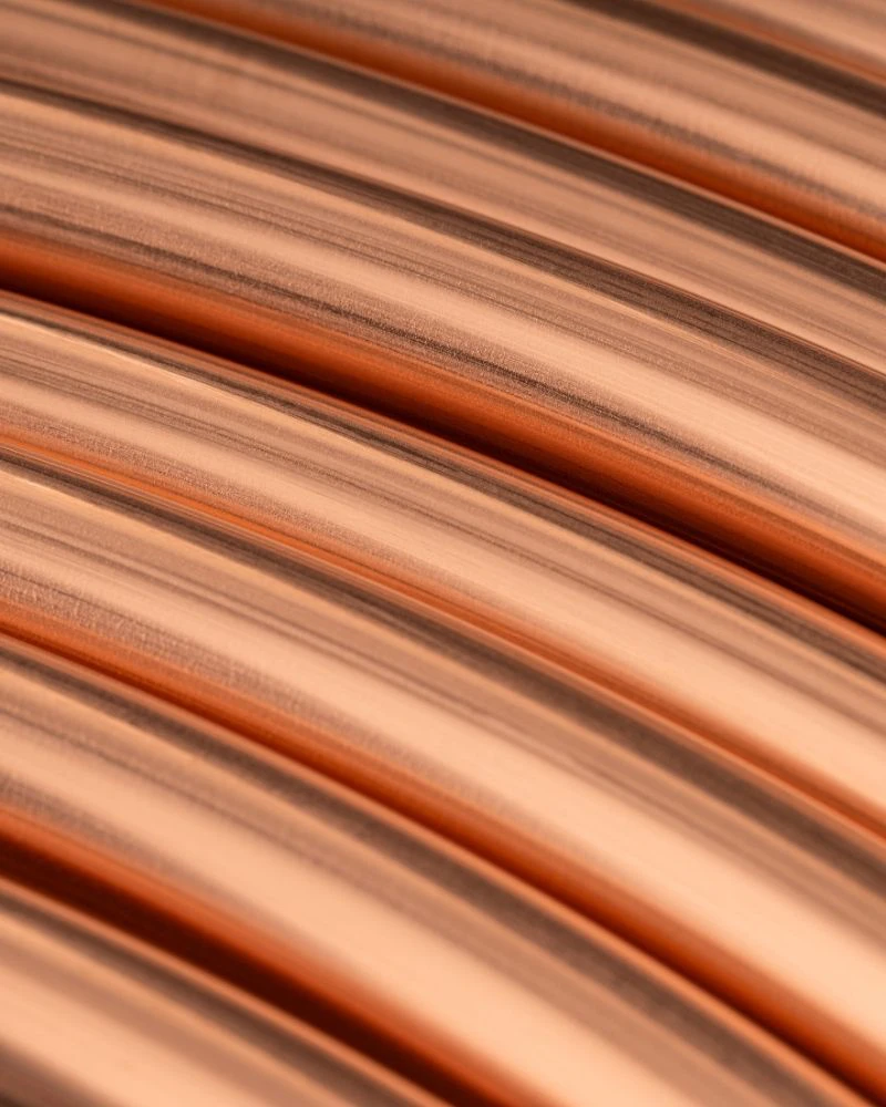 copper tubing close up