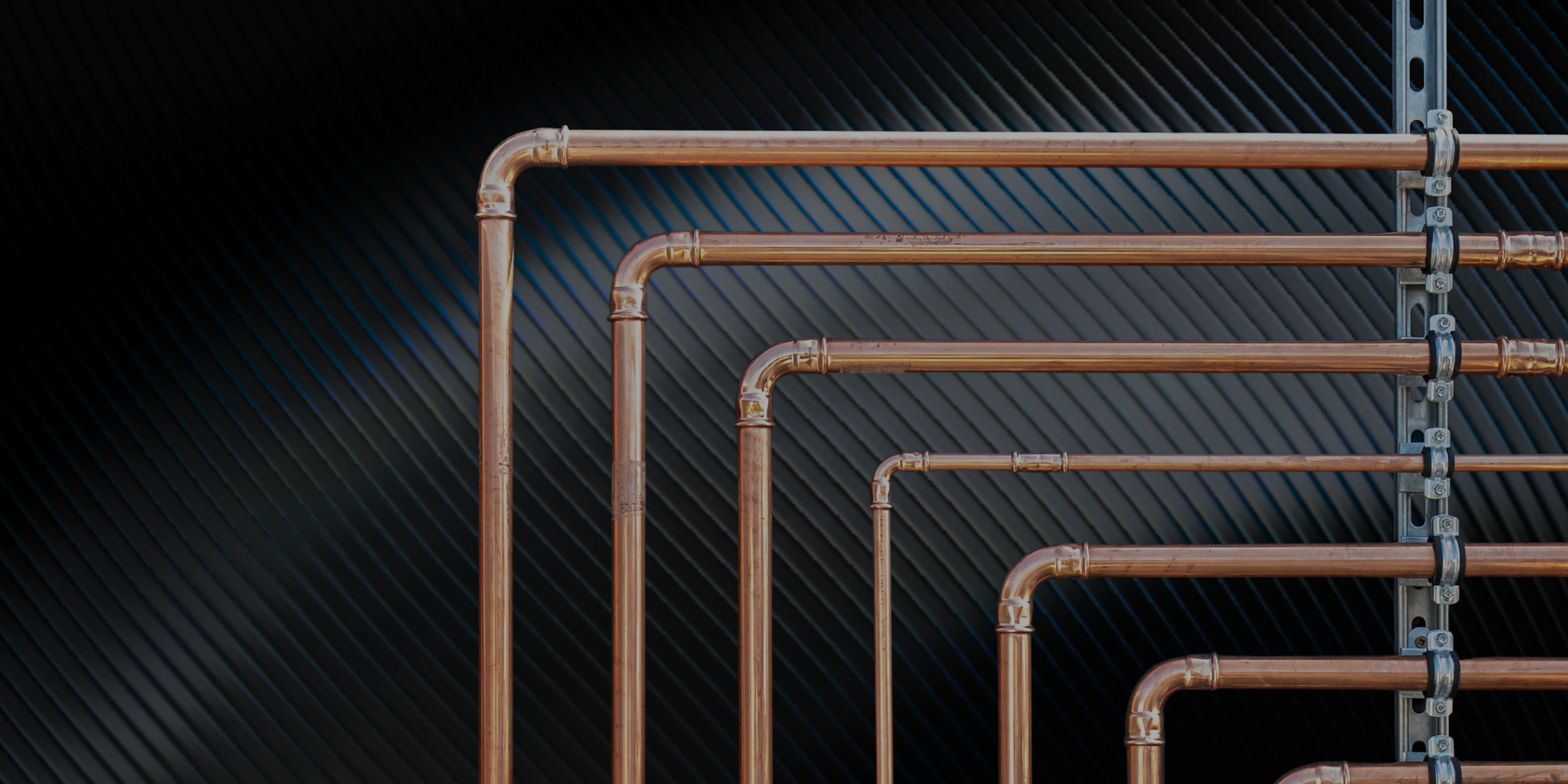 brymec copper press tube and fittings installed