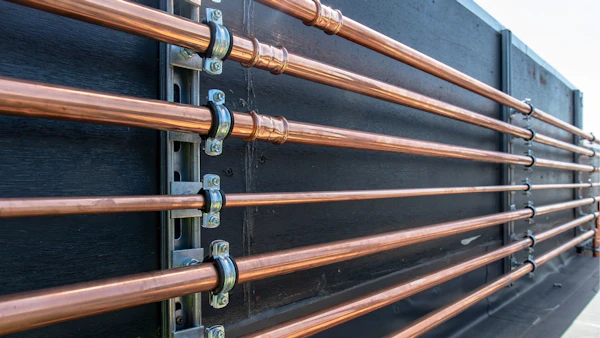 installed brymec copper press fittings and tube