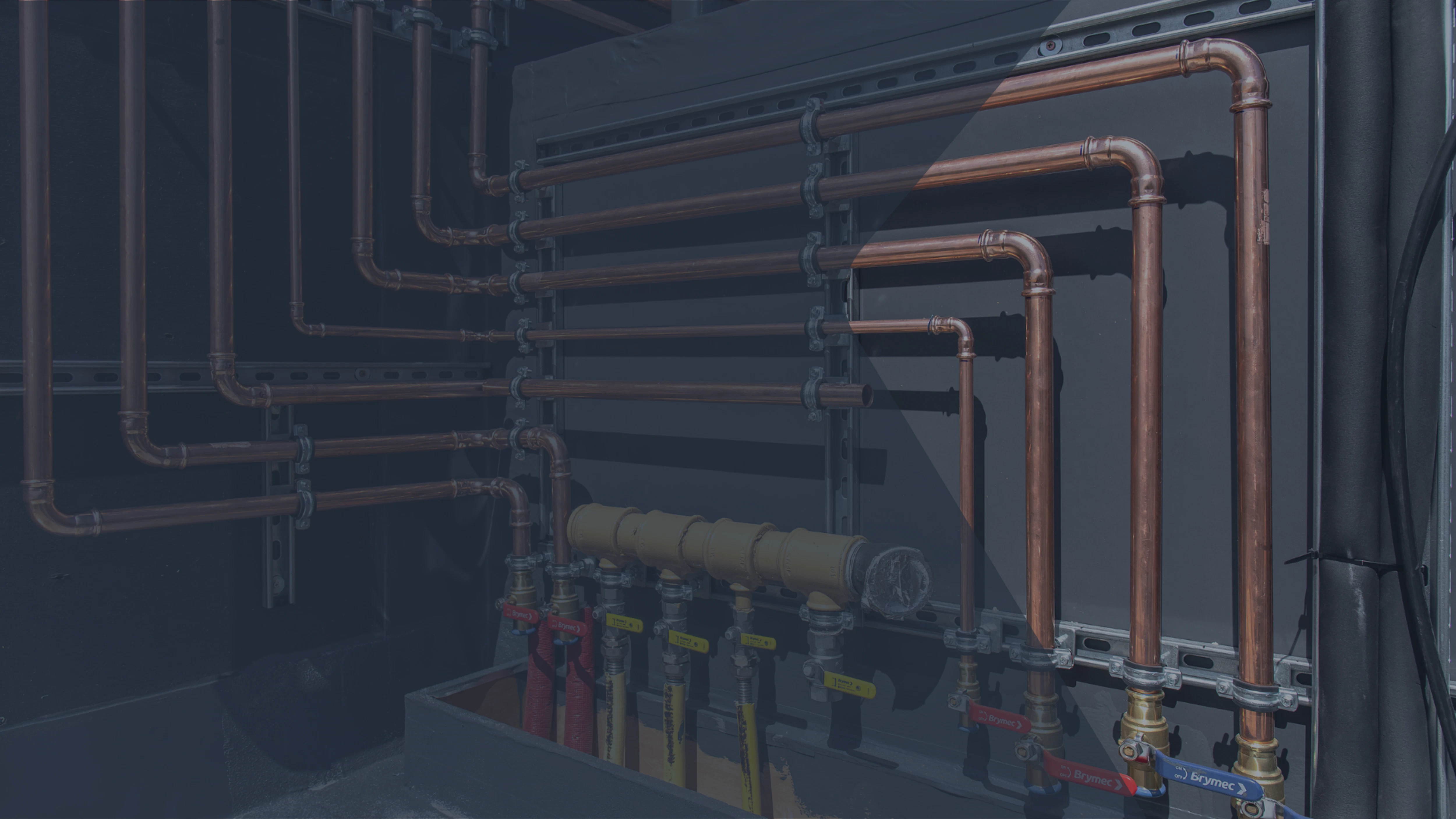brymec copper press fittings and tube installed