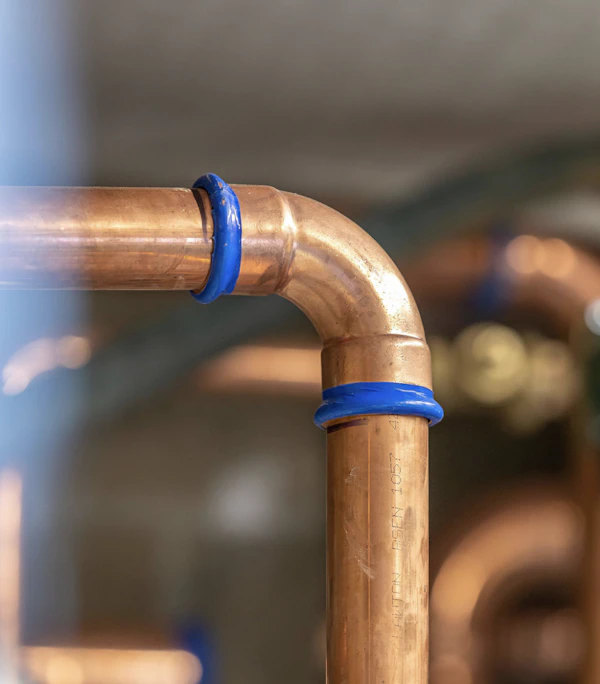 brymec copper press fitting installed