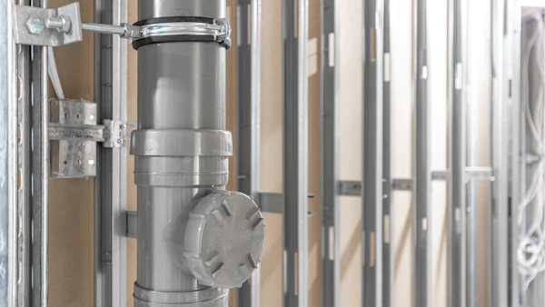 brymec PVC-u Drainage pipes and fittings in grey, installed