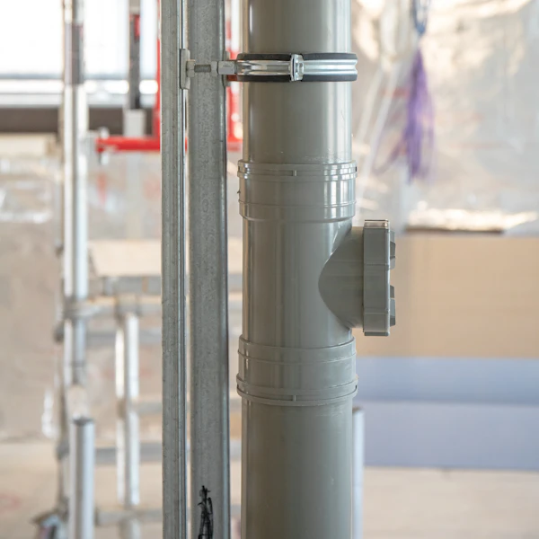 brymec PVC-u Drainage pipes and fittings in grey, installed