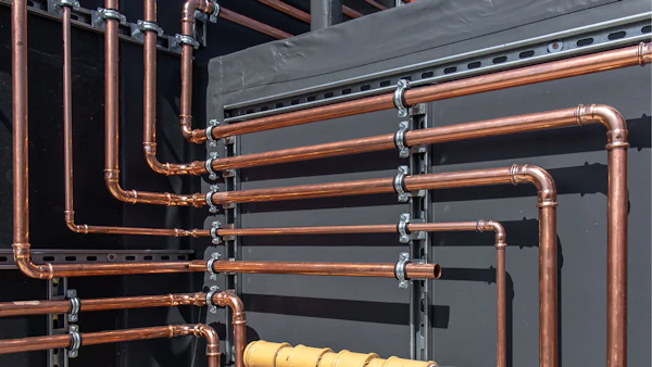brymec pipe clamps holding copper tube