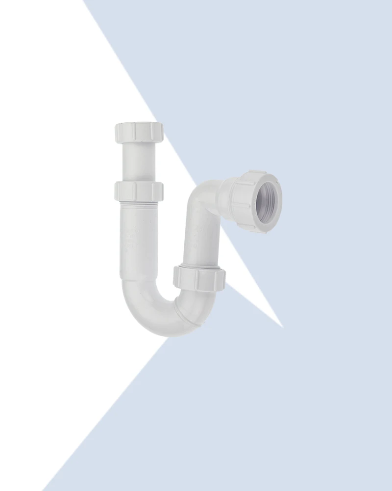 Brymec white plastic telescopic waste trap fitting