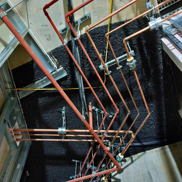 brymec copper end feed fittings and tubes installed
