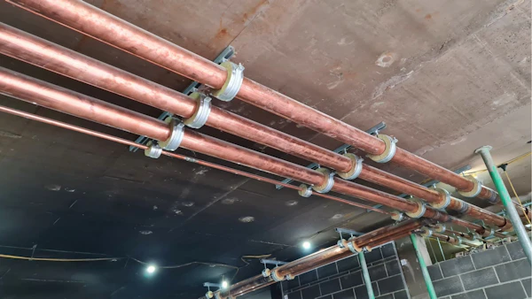brymec copper end feed fittings and tubes installed