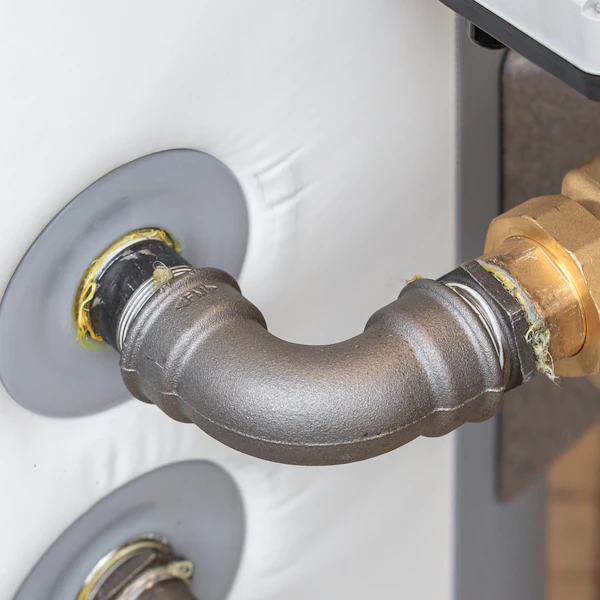 brymec malleable iron elbow installed
