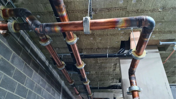 brymec copper end feed fittings and tubes installed