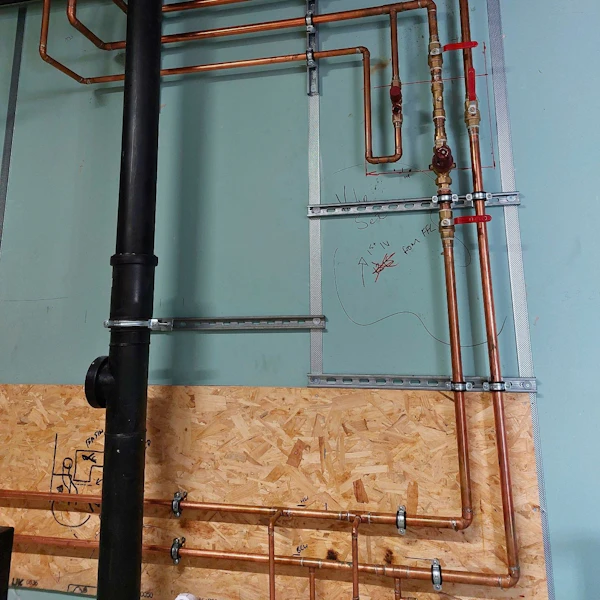 brymec copper end feed fittings and tubes installed