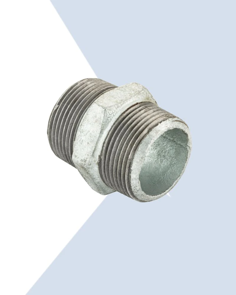 galvanised brymec malleable iron hex nipple