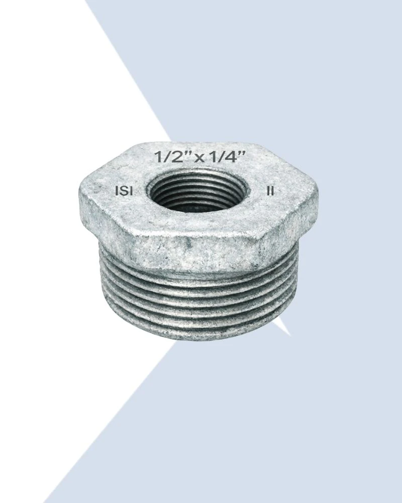 galvanised brymec malleable iron reducing hex bush