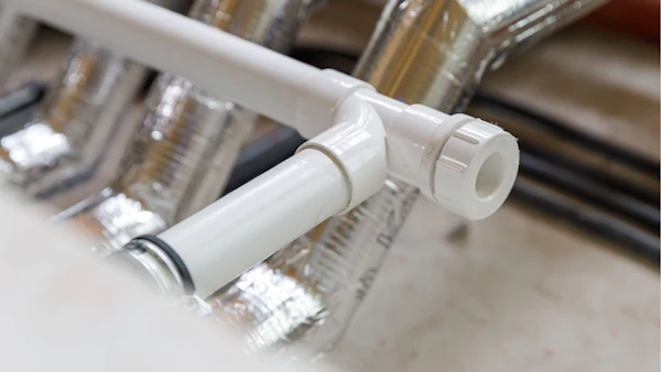 brymec solvent weld waste pipe and fittings in white installed