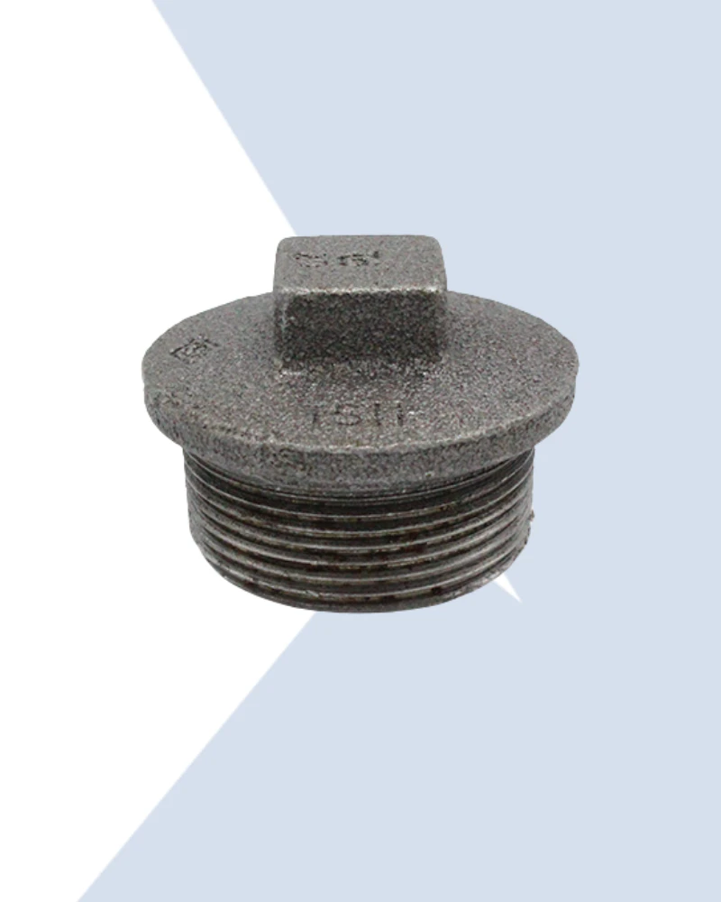 brymec black malleable iron plain end cap