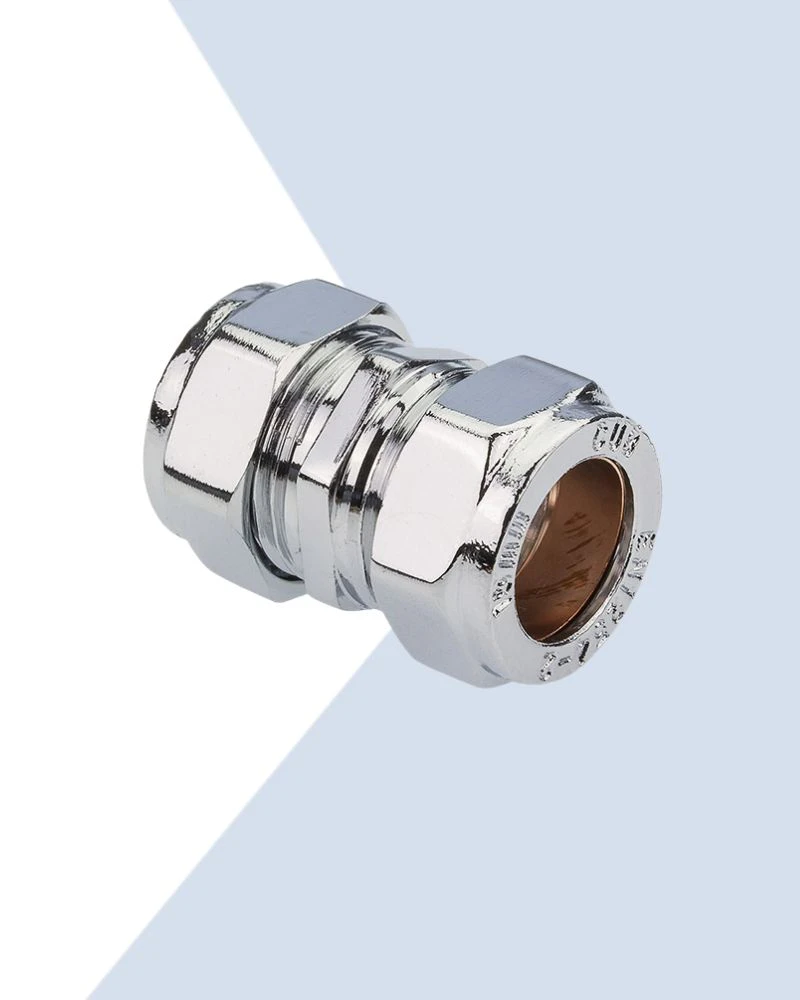 Chrome compression fittings couplers