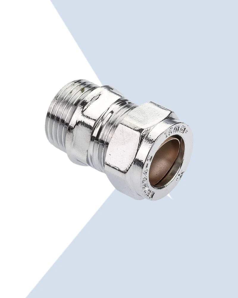 Chrome compression fittings male couplers