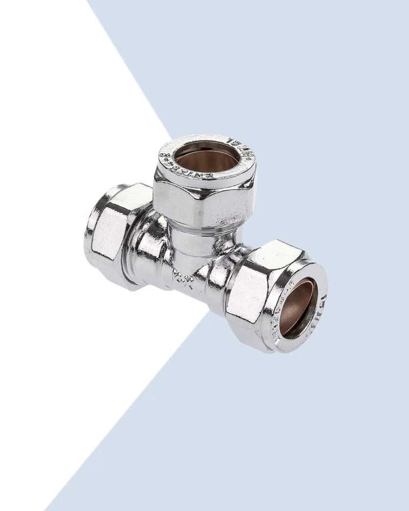 Chrome compression fittings tees