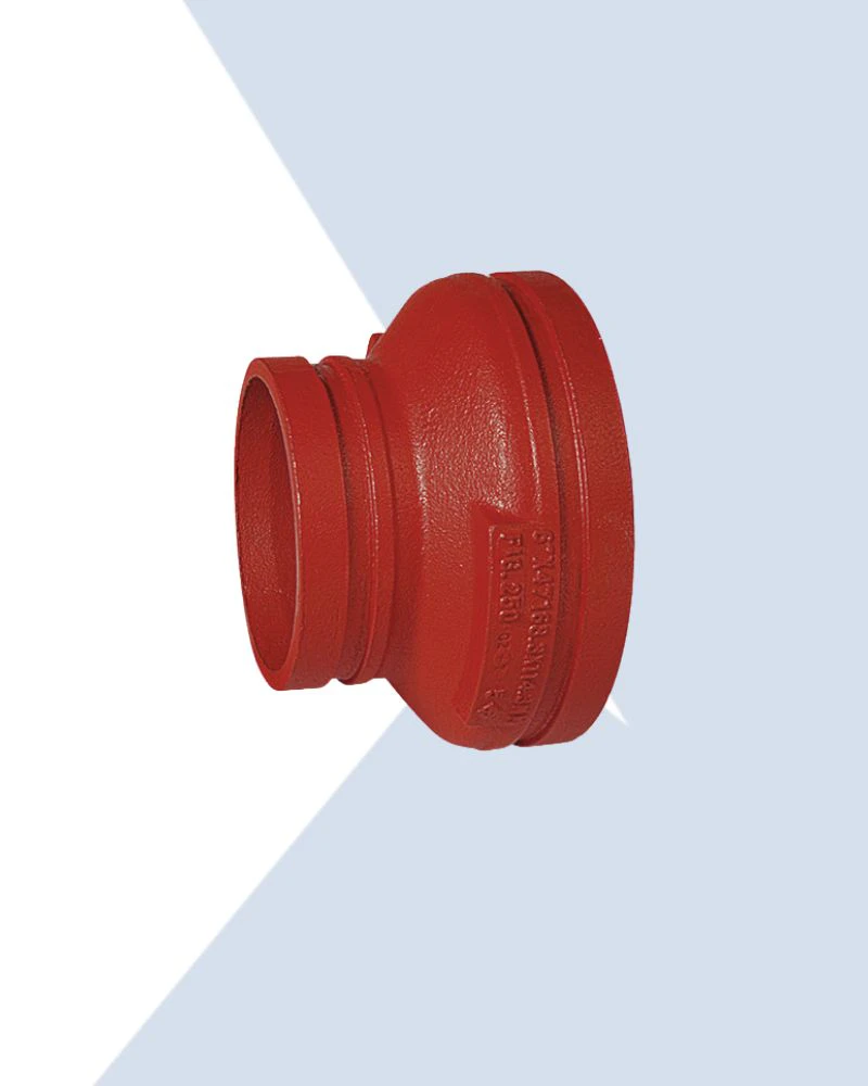 red grooved steel concentric reducer