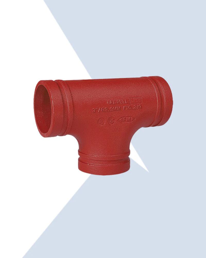 red grooved steel equal tee