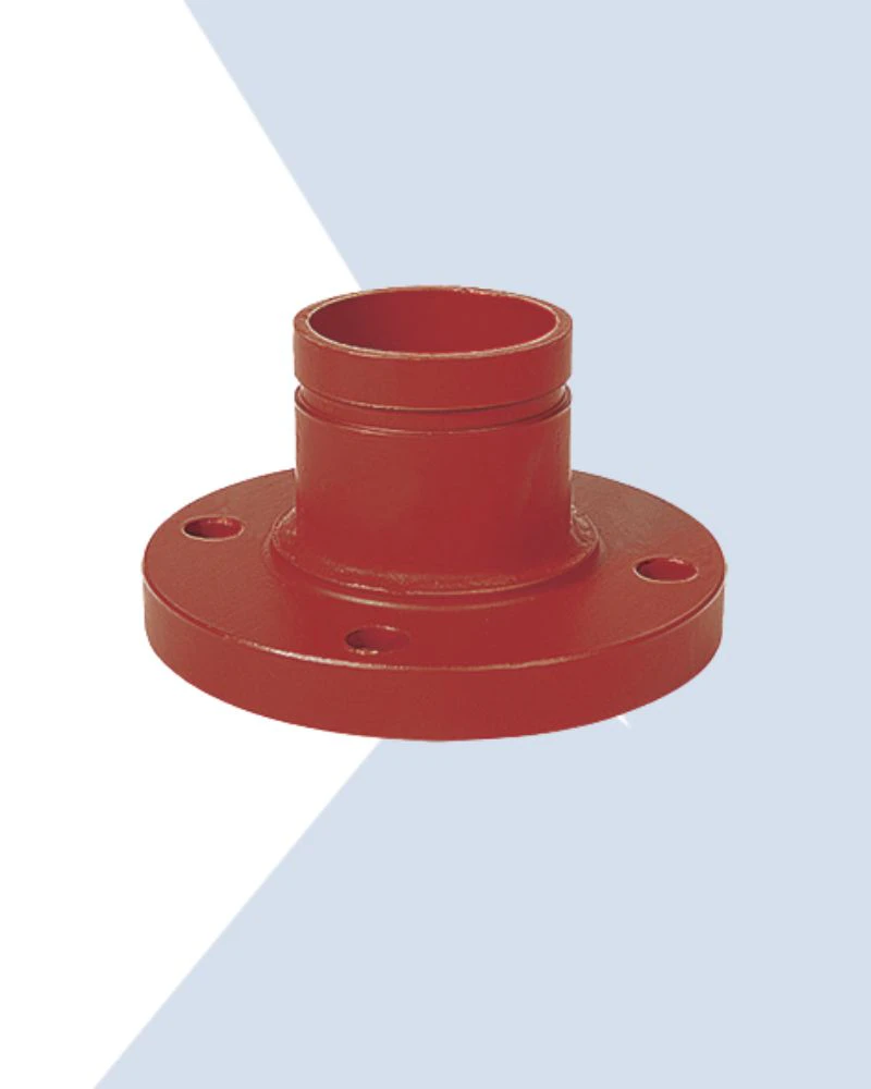 red grooved steel flanged connector