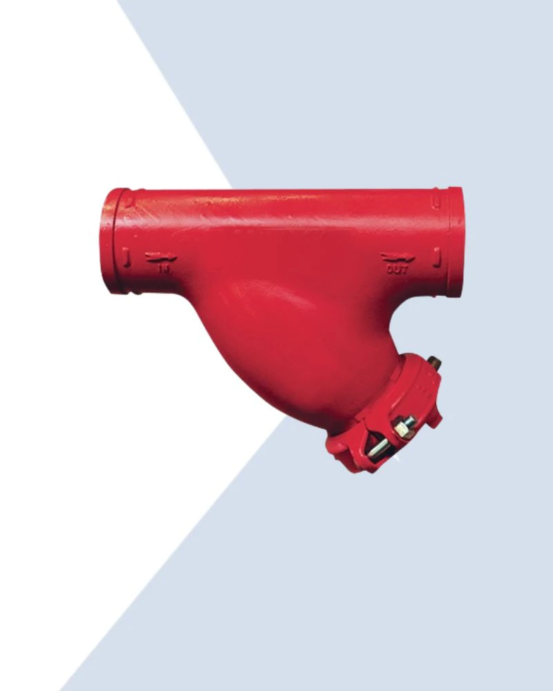 red grooved steel strainer