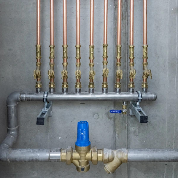 brymec PRV installed with copper tube and brass compression fittings