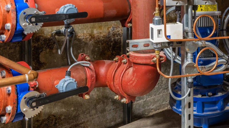 grinnell grooved steel fittings and pipe installed