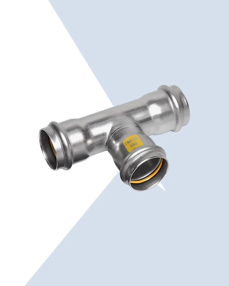 stainless steel press gas equal tee
