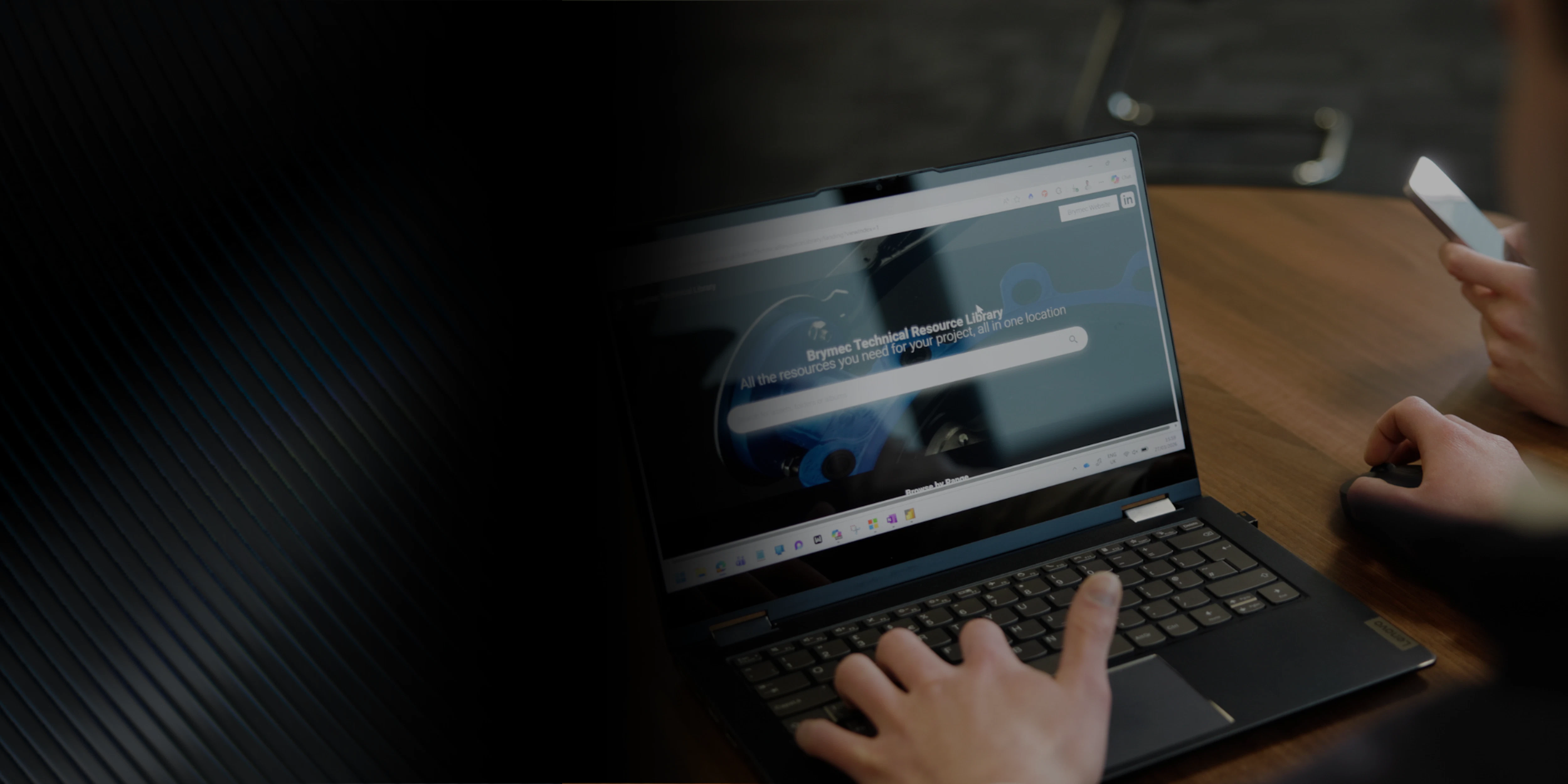 laptop showing the Brymec technical resource library