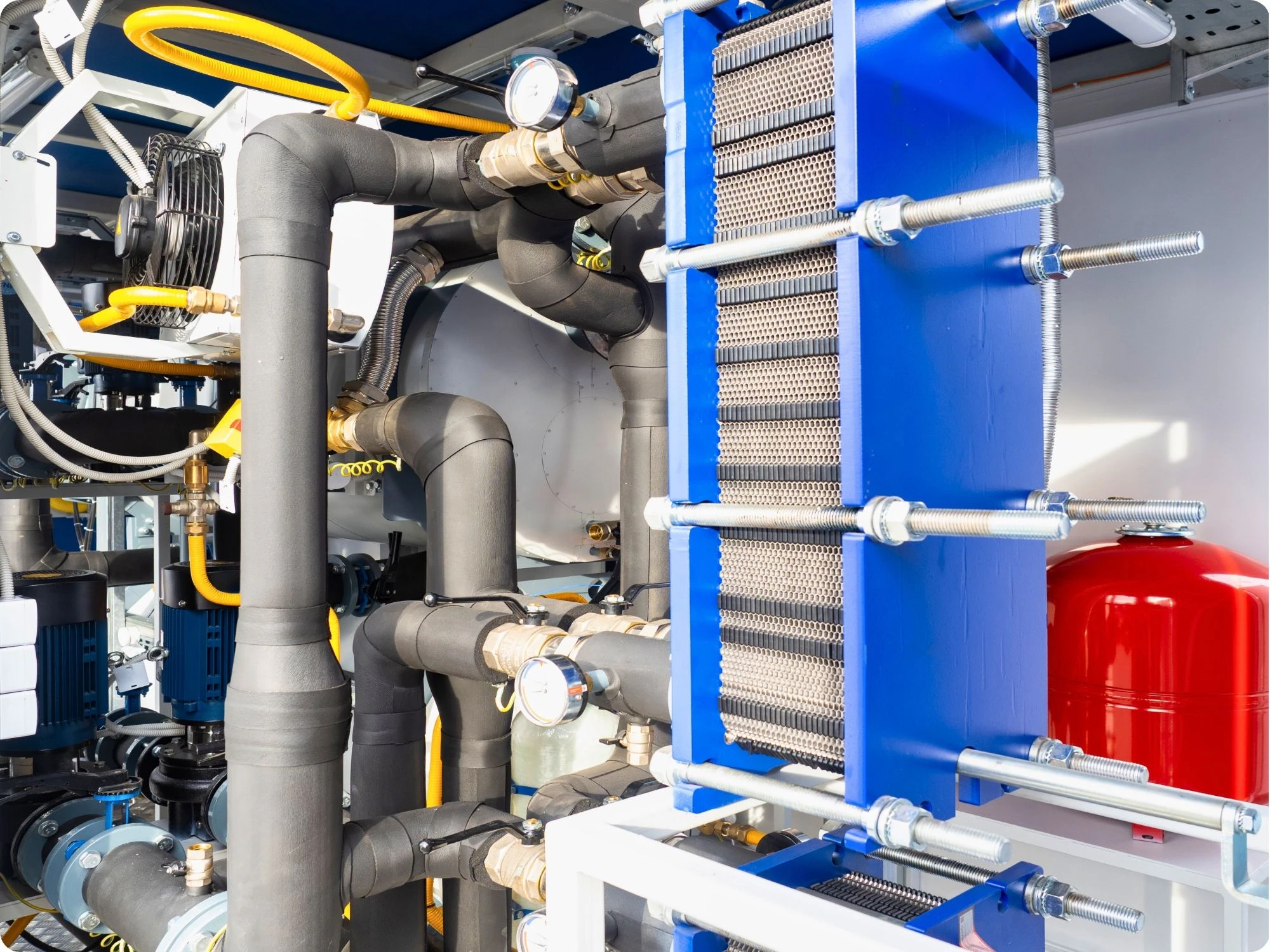 plate heat exchanger in plant room