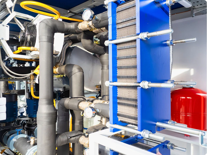 plate heat exchanger in plant room